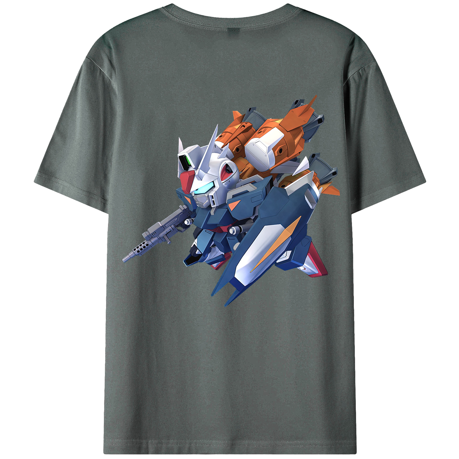 （画像用） 機動戦士ガンダム Mobile Suit Gundam 綿100％ メンズ半袖Tシャツ（バックプリント） 通気性